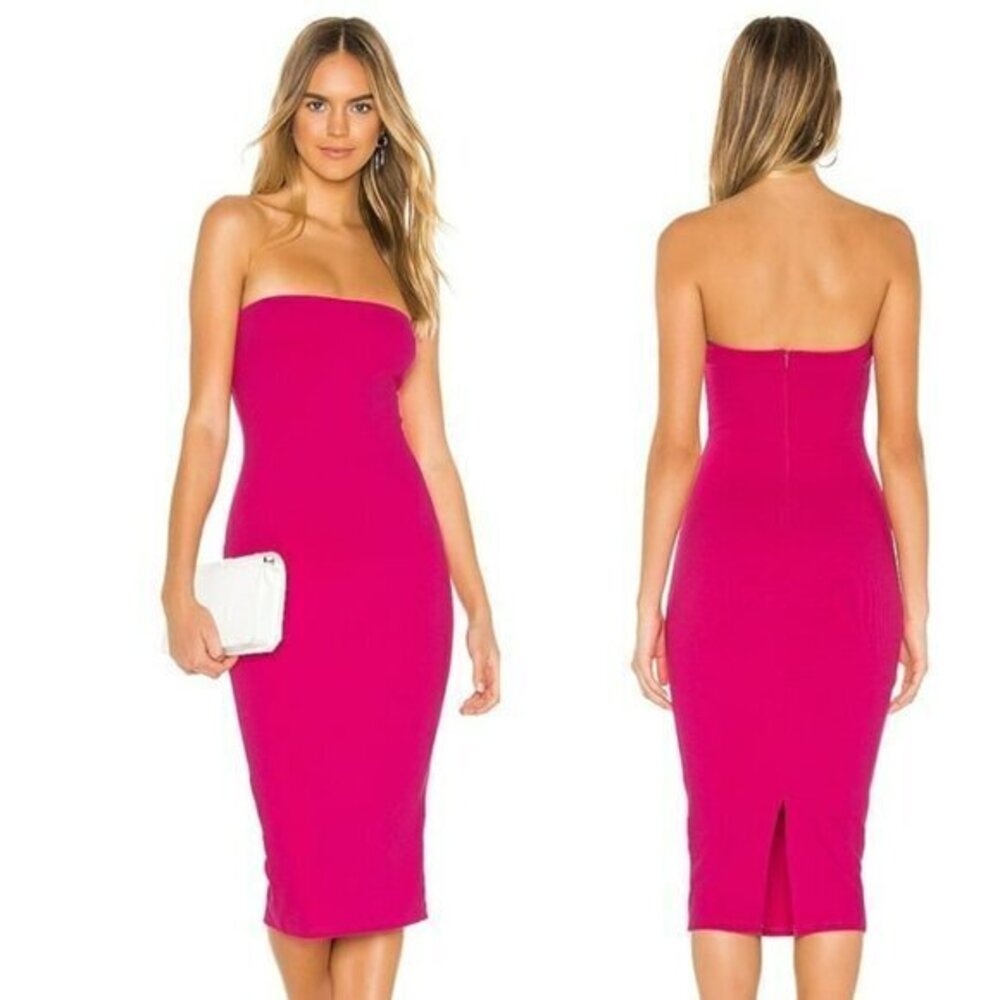 Superdown Lilian Strapless Dress - Hot Pink